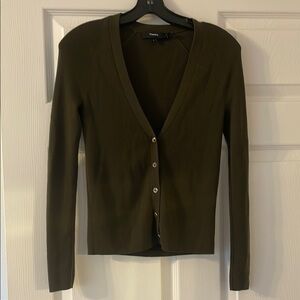 Theory Olive Green Cardigan